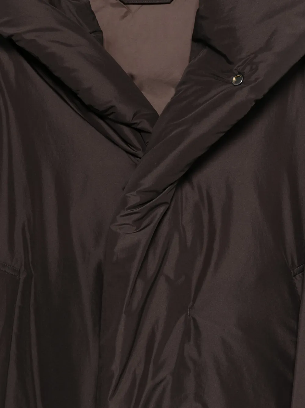 Issey Miyake Duvet Hooded Coat In Brown