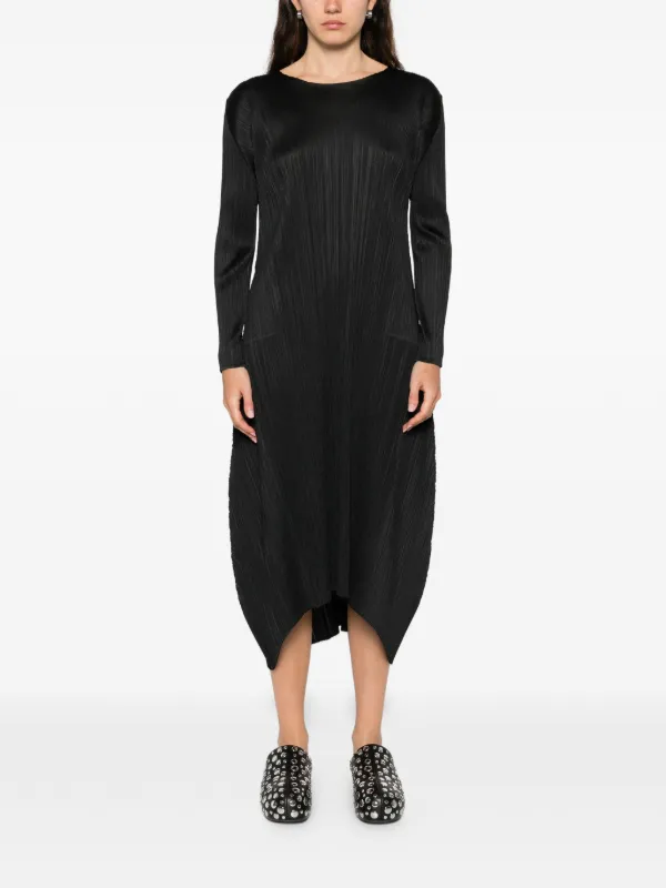 Pleats Please Issey Miyake Pleated Maxi Dress | Black | FARFETCH