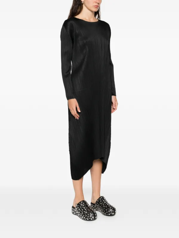Issey Miyake Pleated Maxi Dress - Black