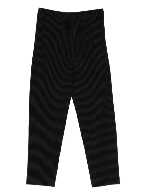 HOMME PLISSE ISSEY MIYAKE 8分丈パンツ Homme Plissé Issey Miyake Plissé Trousers | Black | FARFETCH