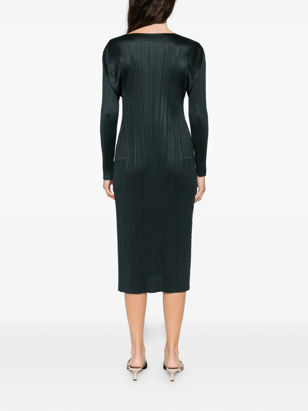 Pleats Please Issey Miyake Geplooide midi-jurk Grijs