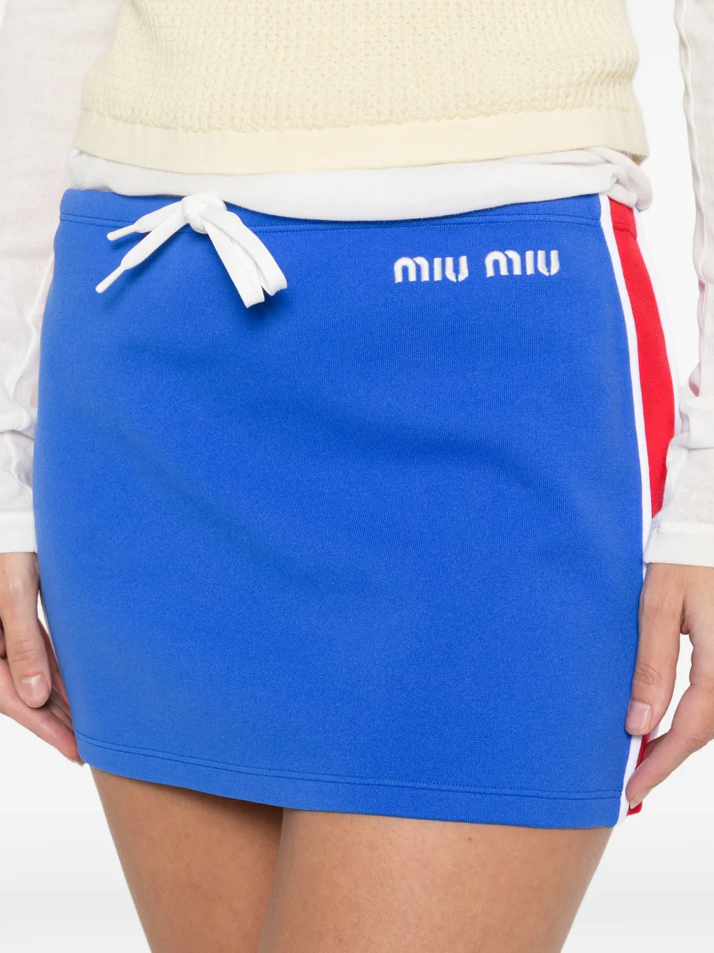 Miu Mini-rok met logostreep Blauw