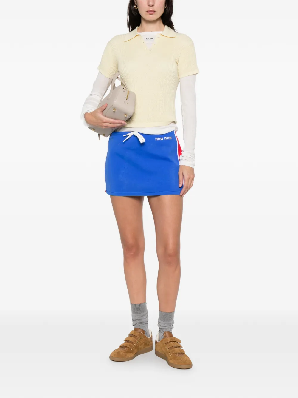 Miu Miu logo stripe mini skirt | Straight Skirts | Image 2