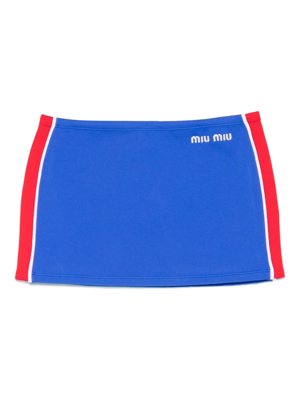 Miu Miu logo stripe mini skirt | Blue | Image 1
