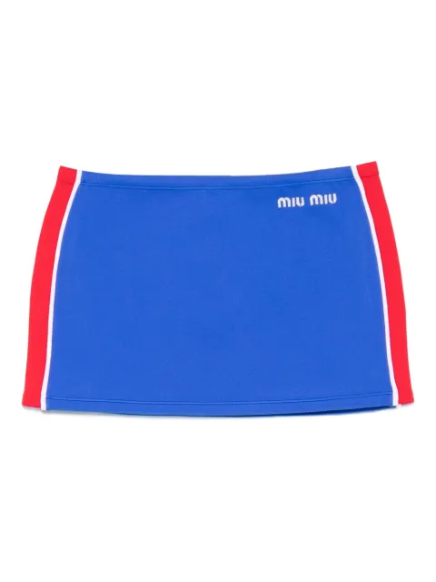 Miu Miu logo stripe mini skirt