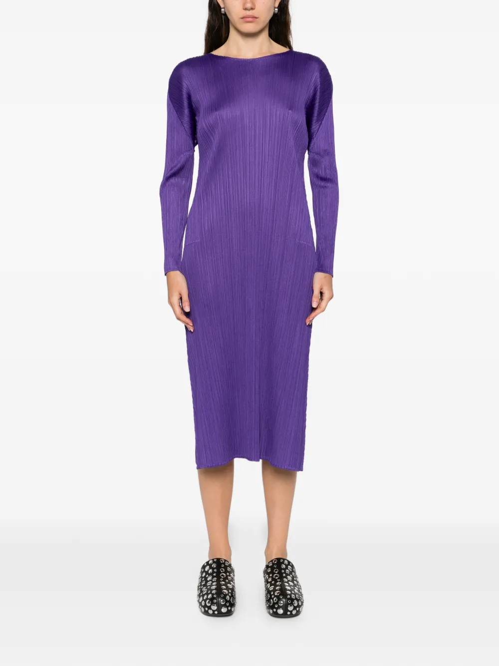 Pleats Please Issey Miyake pleated midi dress - Paars