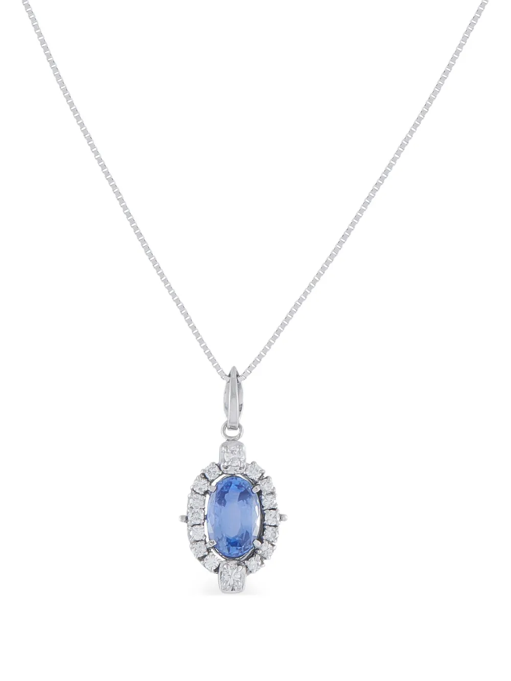 LB Exclusive platinum diamond and sapphire necklace - Argento