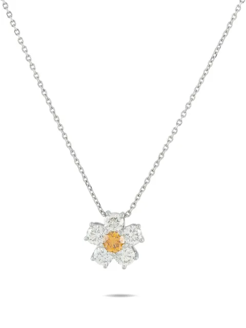 LB Exclusive platinum diamond flower necklace