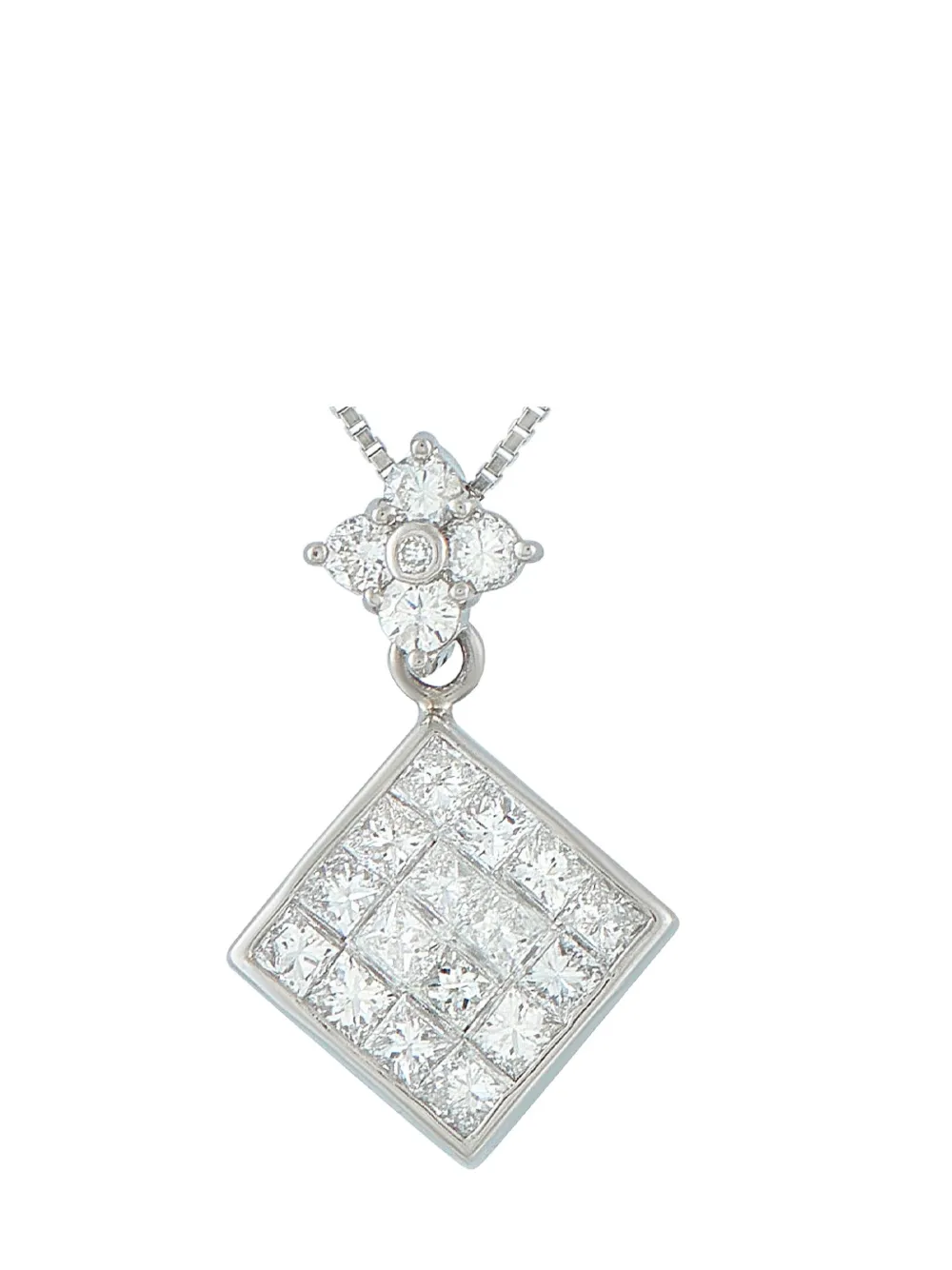 LB EXCLUSIVE Pre-owned Platinum Diamond Necklace In Silver