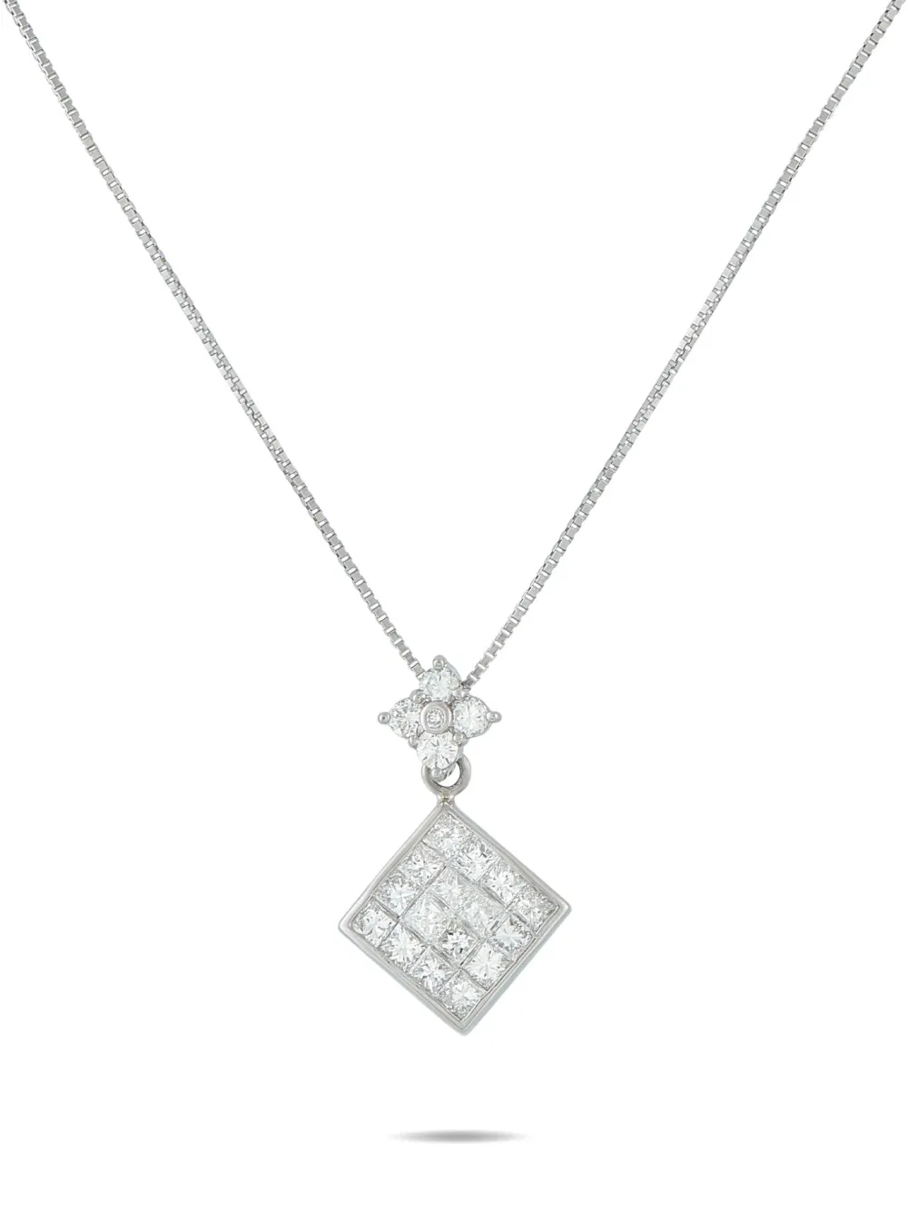 Click to view more detailed imagery on our partner's website Pre-owned Lb Exclusive Platinum Diamond Necklace In Silver
