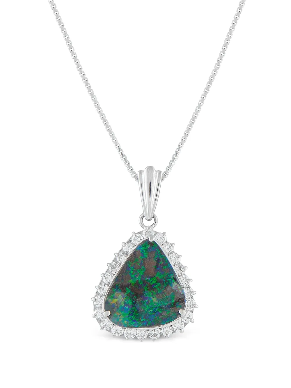 LB Exclusive platinum diamond and opal necklace - Argento
