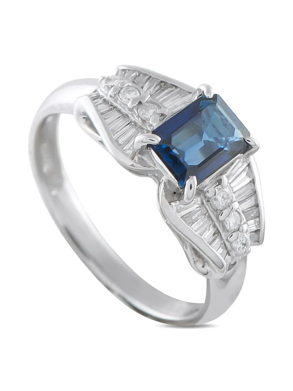 LB Exclusive platinum diamond sapphire ring - Argento