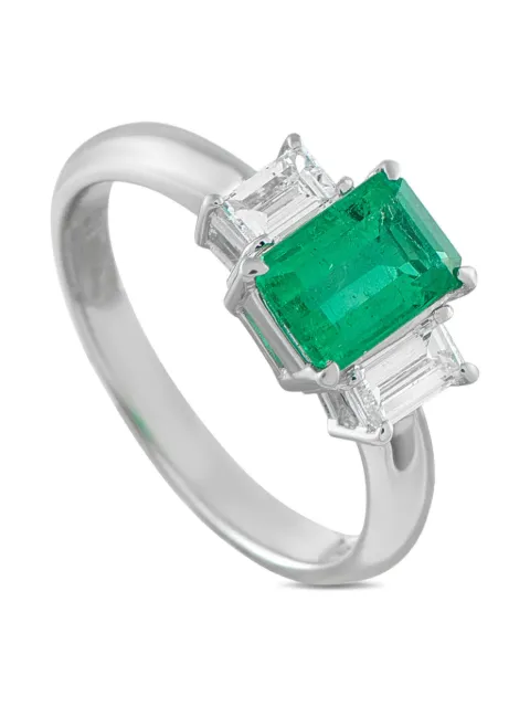 LB Exclusive platinum diamond emerald ring
