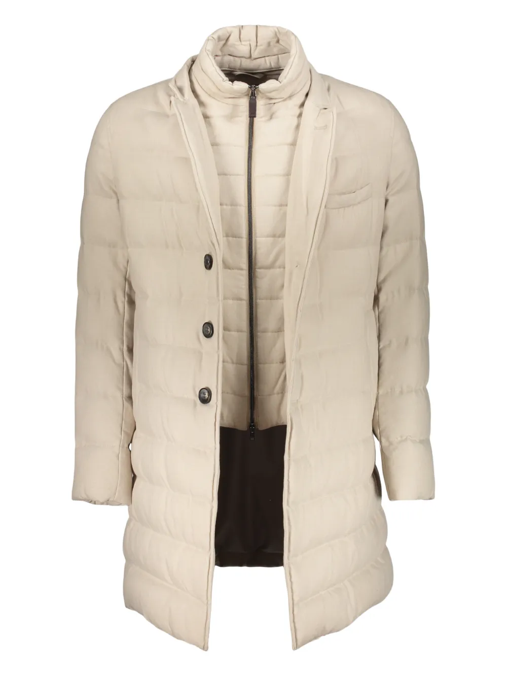 Herno Beige Down Jacket With Elegant Collar In Neutral