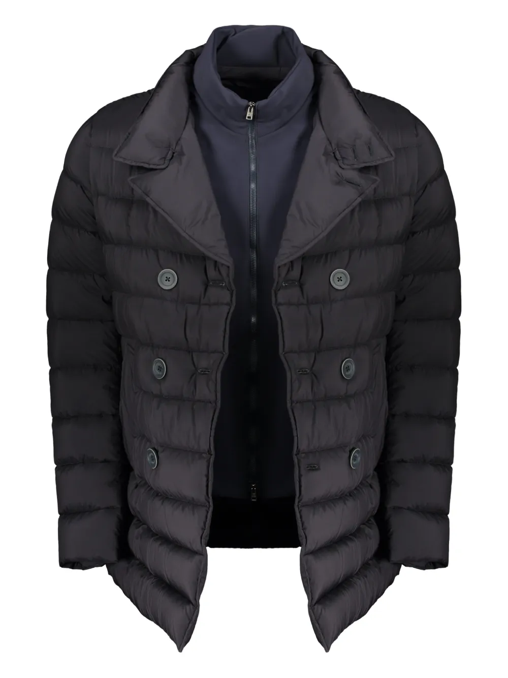 Herno Black Padded Jacket With Double-breasted Closure In Black