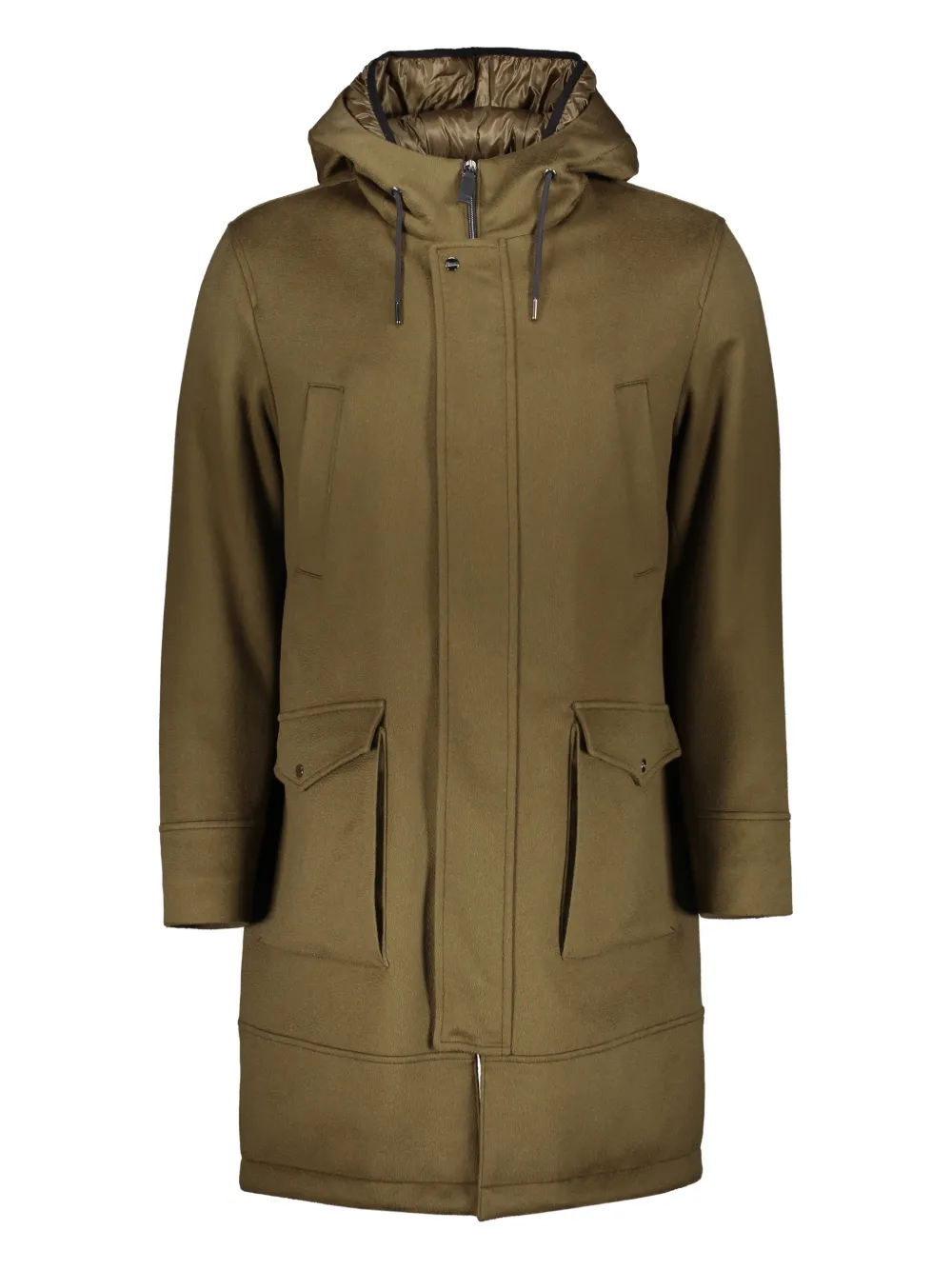 Herno adjustable-hood pocket coat | Green | Image 1
