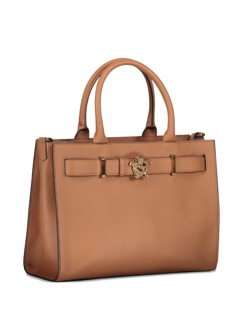 Versace Medusa-buckle leather tote bag Bruin