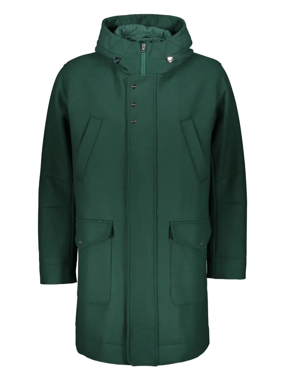 Herno zip hooded coat | Green | Image 1