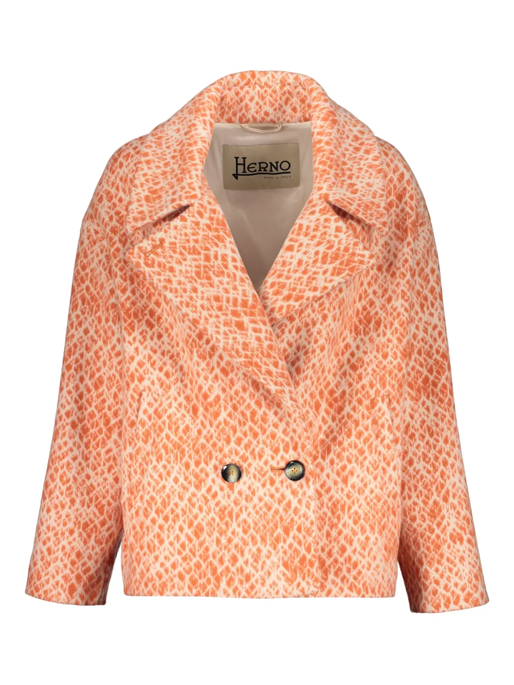 Herno double-breasted lapel-collar jacket | Orange | Image 1