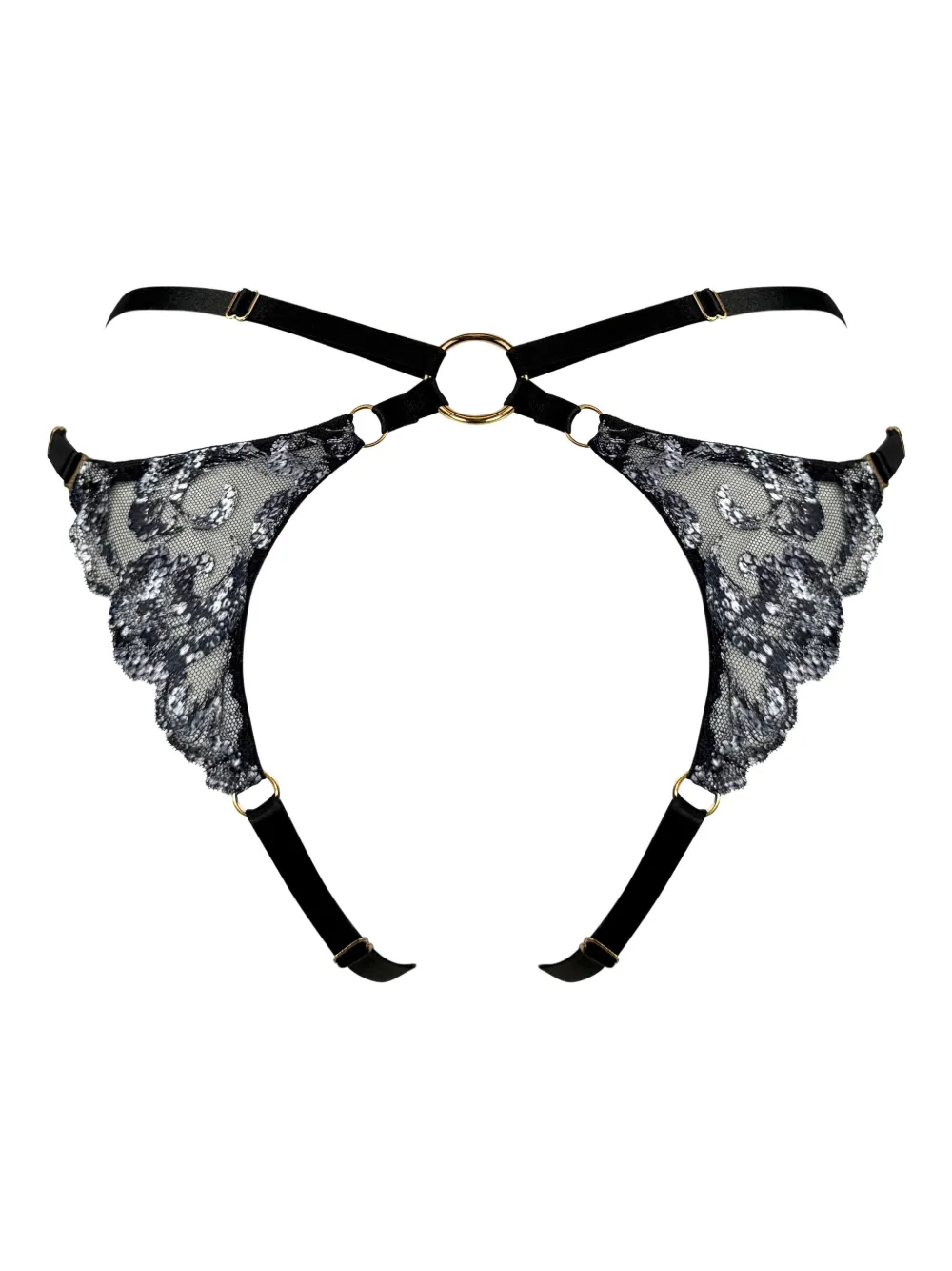 Bordelle Siren open-back brief - Zwart