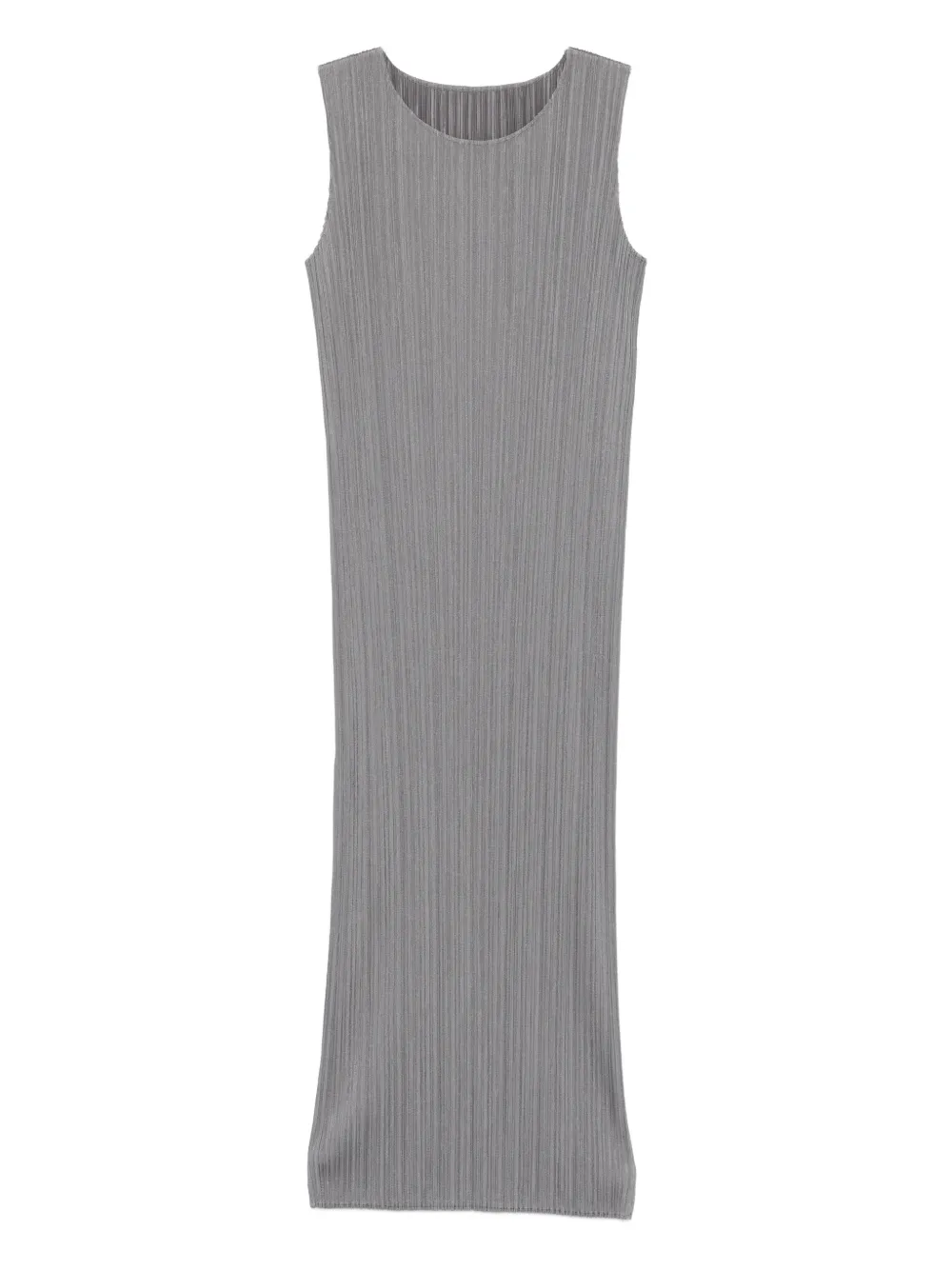 Pleats Please Issey Miyake pleated sleeveless maxi dress | Grey | Image 1
