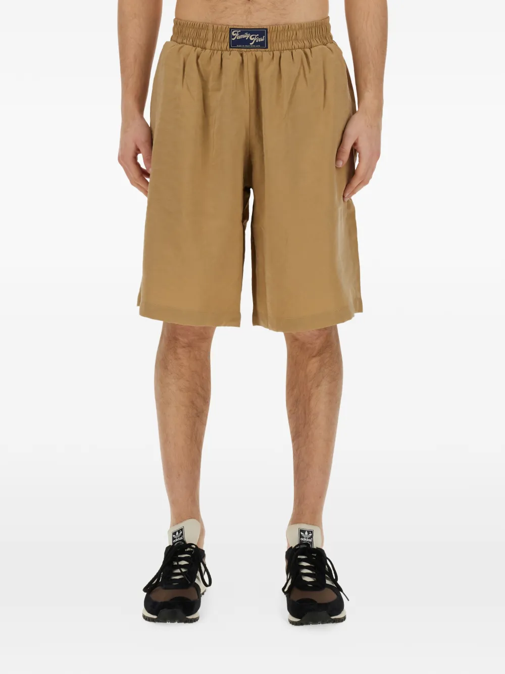 Family First logo elasticated shorts - Marrone