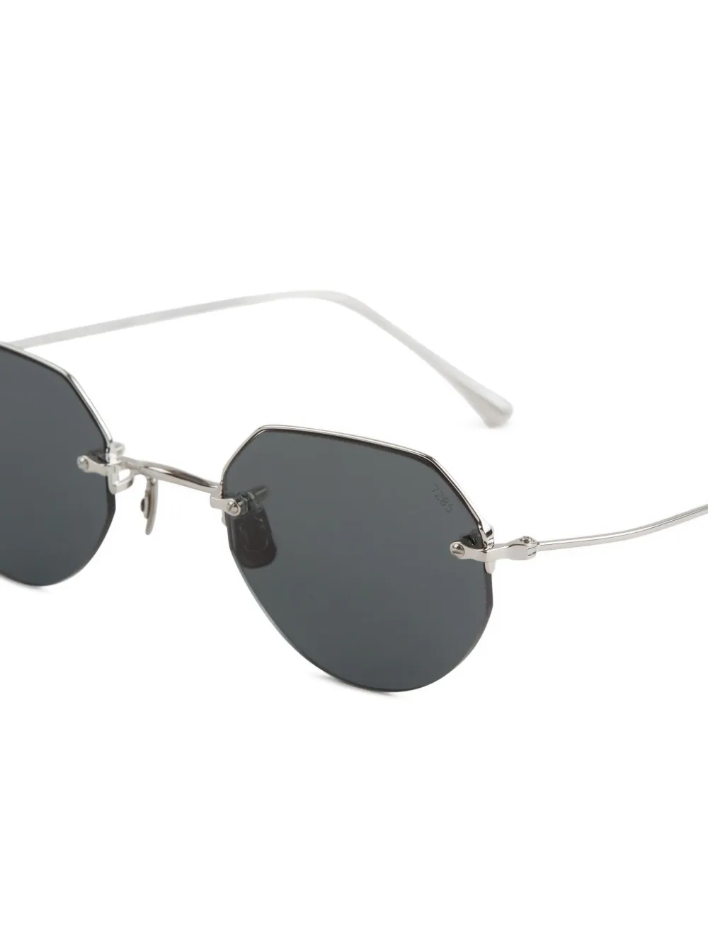 Eyevan7285 189 metalen zonnebril met zeshoekig montuur Zilver