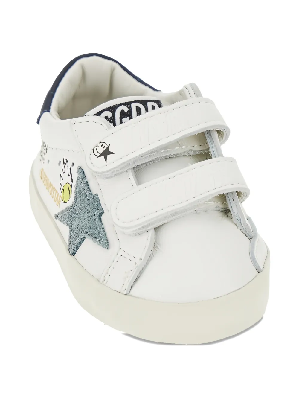 Golden Goose Kids touch-strap star sneakers Wit