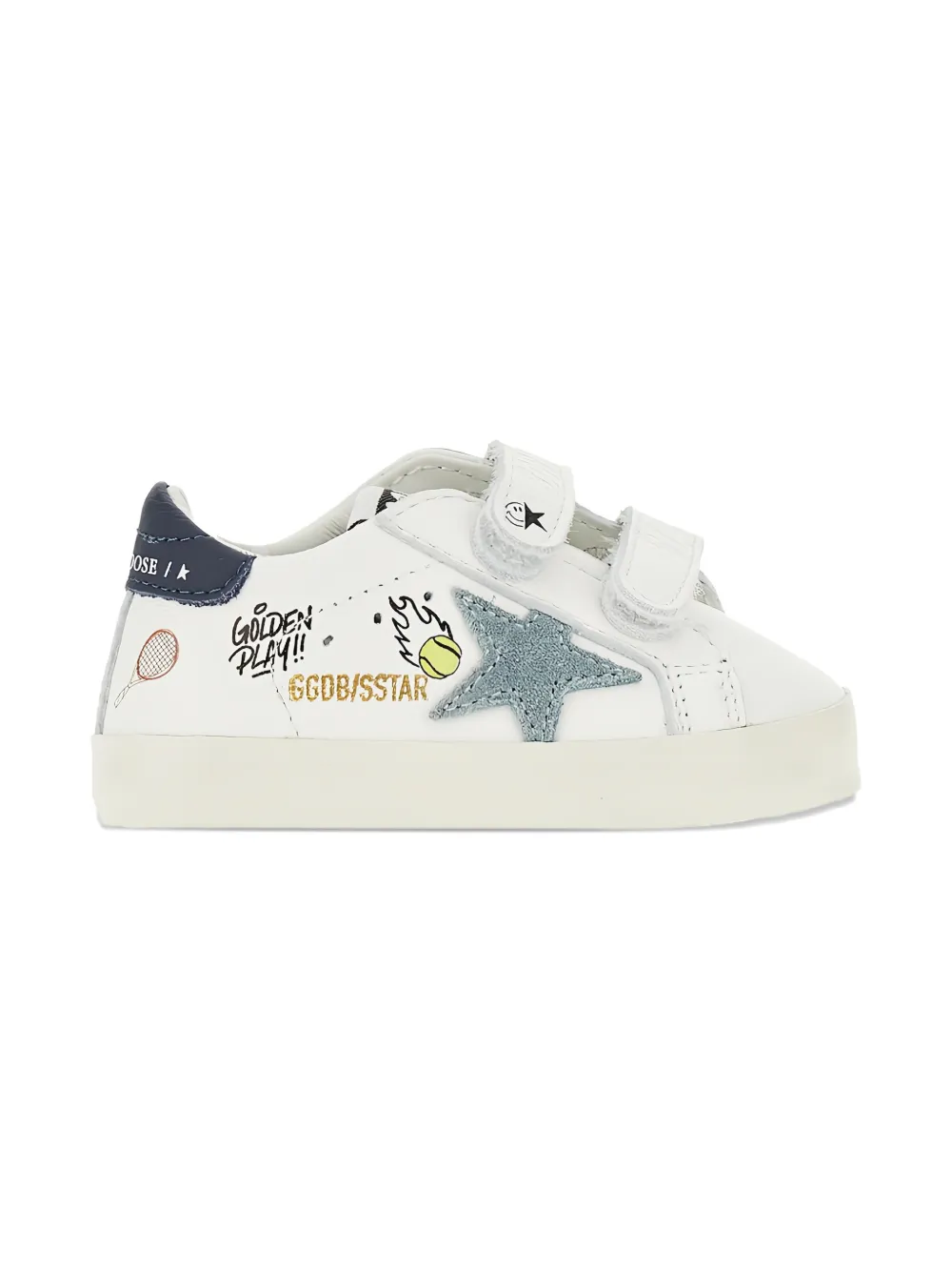 Golden Goose Kids touch-strap star sneakers Wit