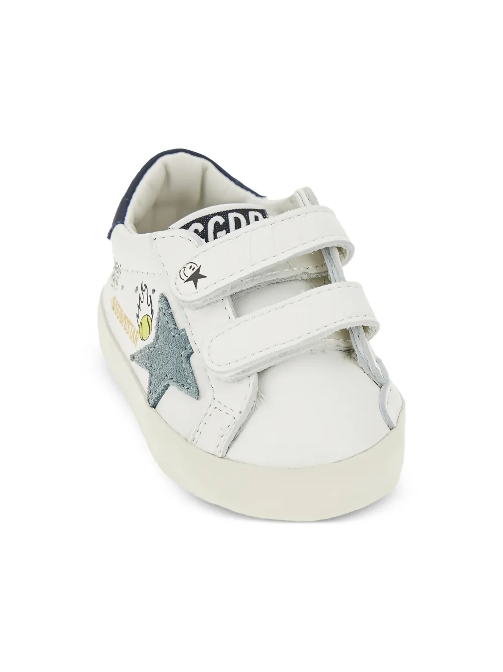Golden Goose Kids Sneakers met klittenband en ster Wit