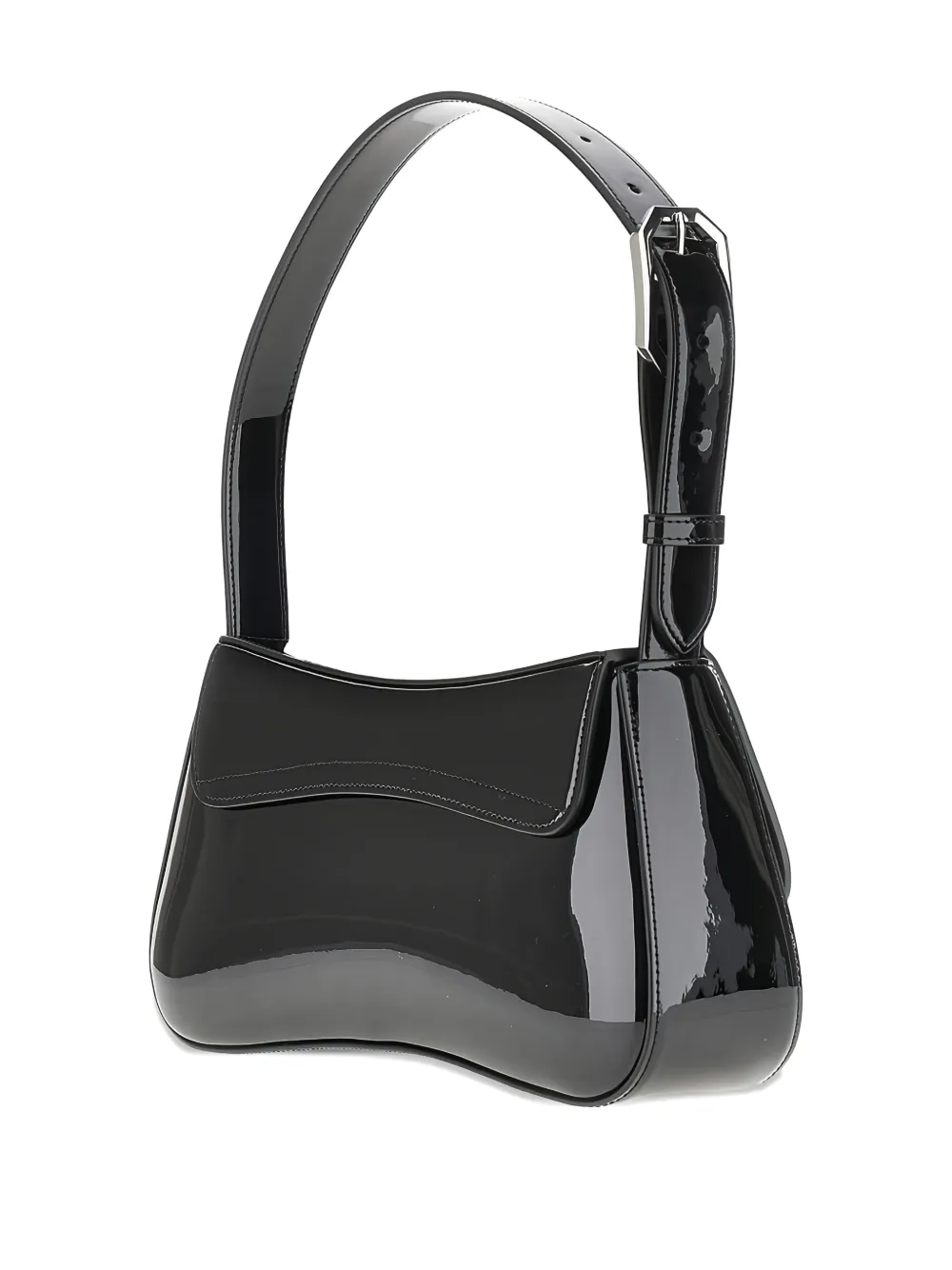 Emporio Armani patente texture shoulder bag - Zwart