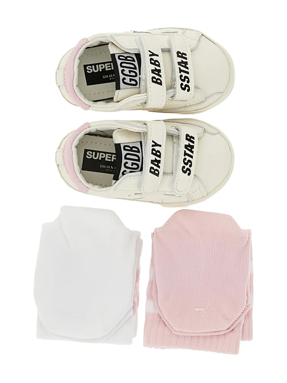 Golden Goose Kids touch-strap sneakers and socks set Beige