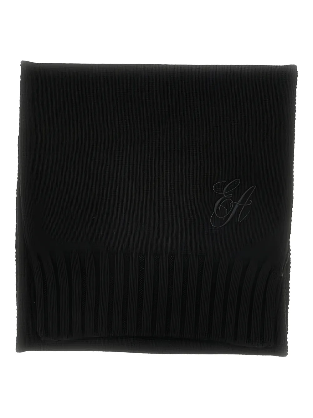 Emporio Armani Ea Signature Embroidery Scarf In Black