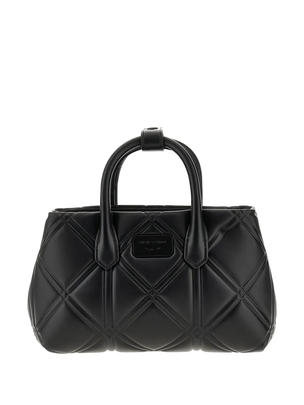 Emporio Armani Mini Quilted-design Tote Bag In Black