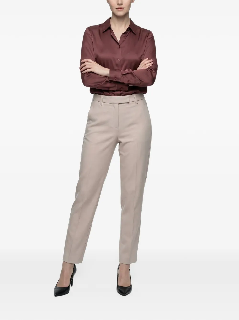 Brunello Cucinelli tailored pressed-crease trousers Beige