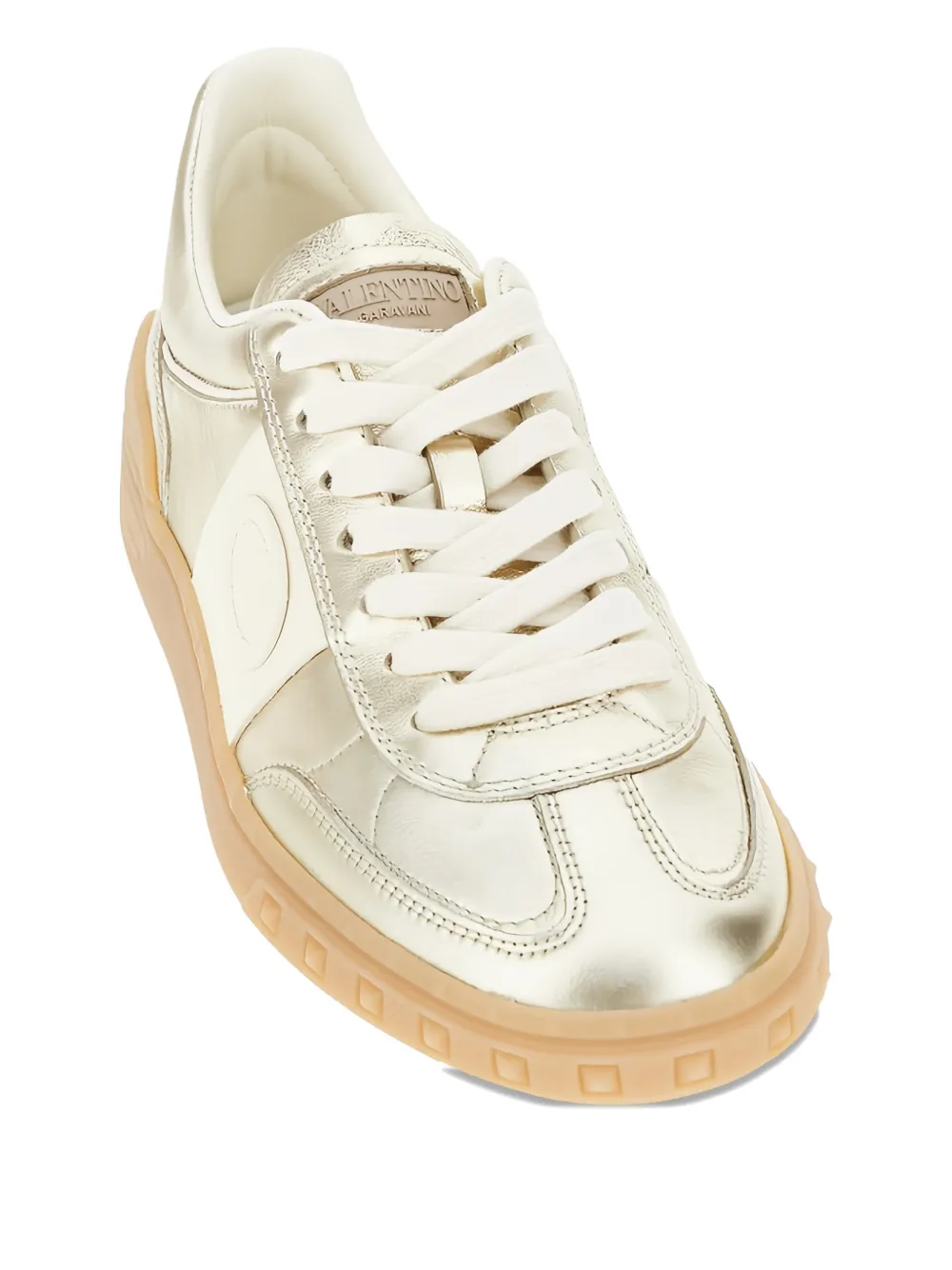Valentino Garavani panelled lace-up sneakers - Goud