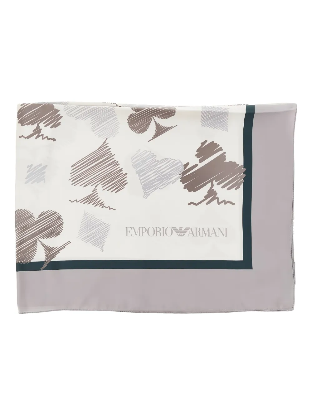 Emporio Armani patterned border scarf - Toni neutri