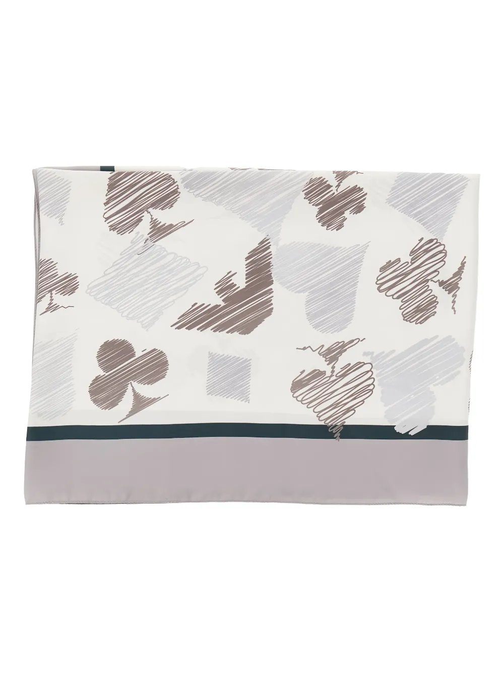 Emporio Armani patterned border scarf - Beige