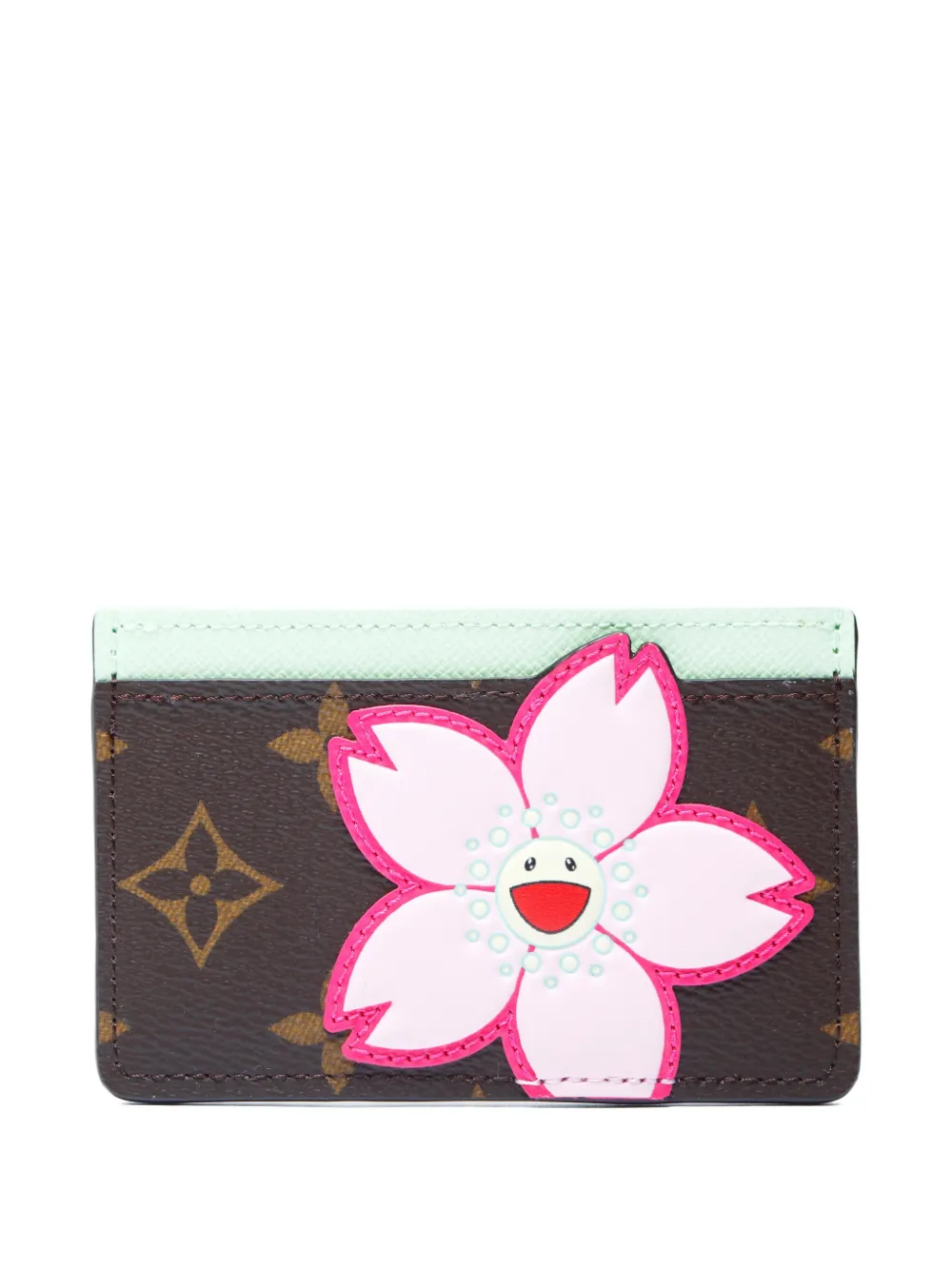 Pre-owned Louis Vuitton X Takashi Murakami 2021-2025 Monogram Canvas Card Case In Brown