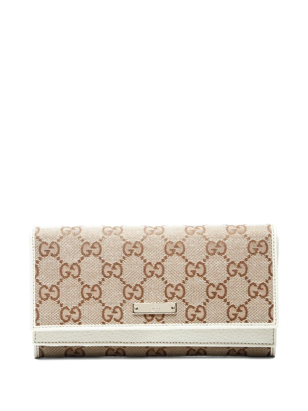 Gucci Pre-Owned 2000-2020s GG canvas logo-plaque wallet | Neutrals | Image 1
