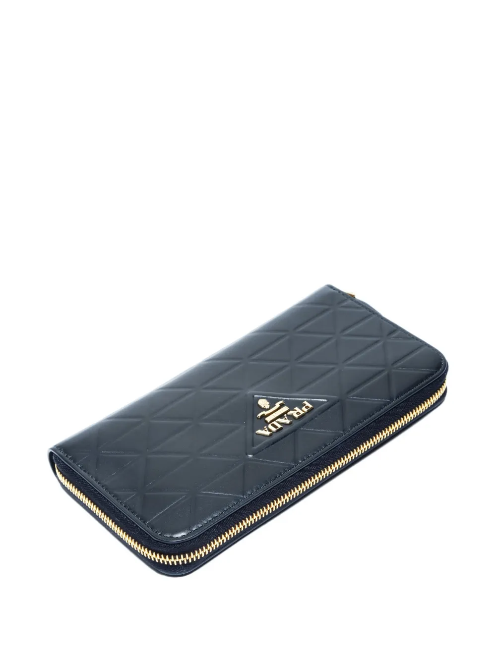 Pre-owned Prada 三角形logo拉链钱包（2020-2025年典藏款） In Black