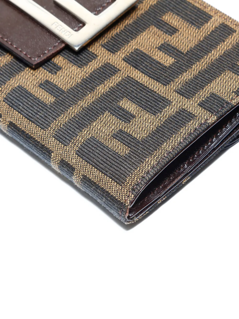 Pre-owned Fendi 1990s Zucca Mamma Wallet In Brown