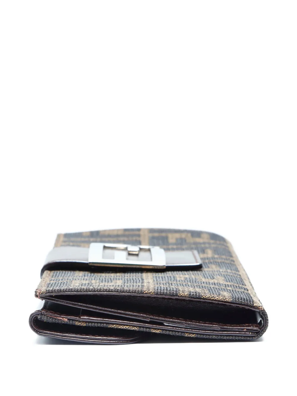 Pre-owned Fendi 1990s Zucca Mamma Wallet In Brown