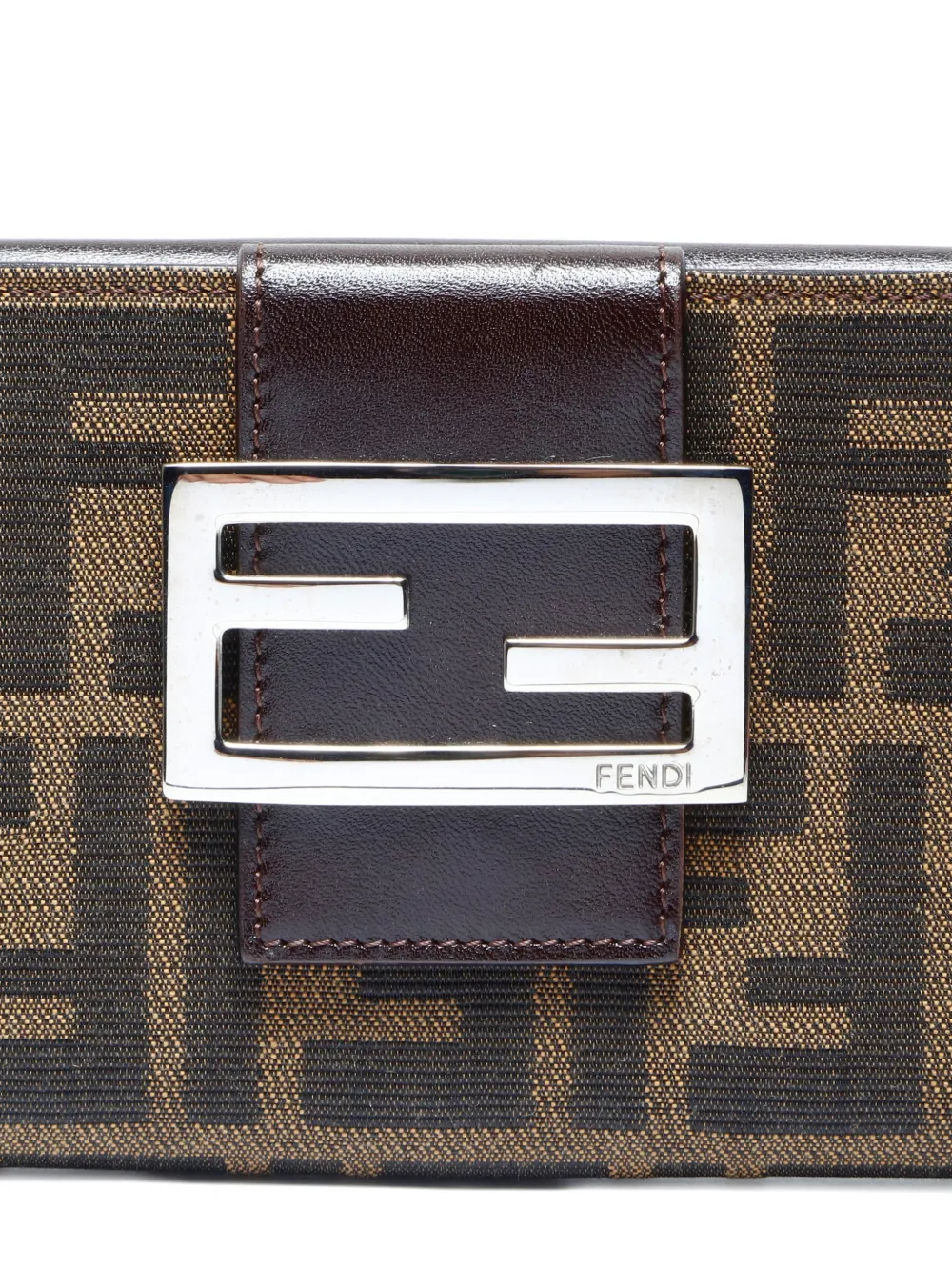 Pre-owned Fendi 1990s Zucca Mamma Wallet In Brown