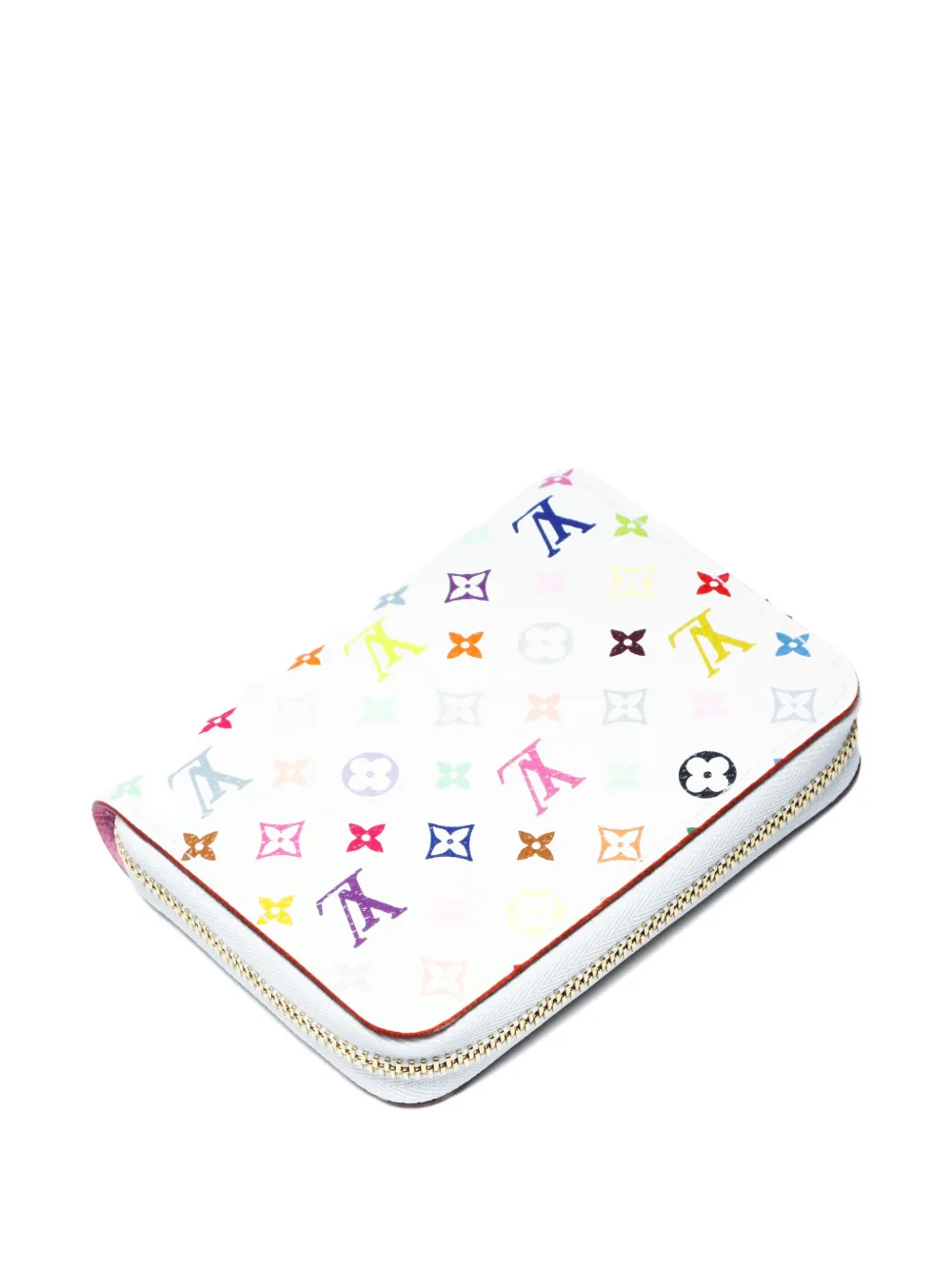 Pre-owned Louis Vuitton X Takashi Murakami 2013 Monogram Multicolor Zip Wallet In White