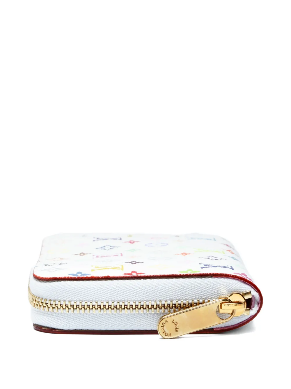 Pre-owned Louis Vuitton X Takashi Murakami 2013 Monogram Multicolor Zip Wallet In White