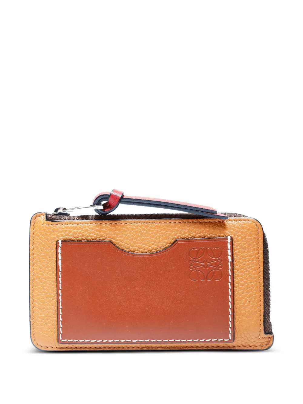 Pre-owned Loewe 2020-2025 Zip Coin Card Holder In Neutral