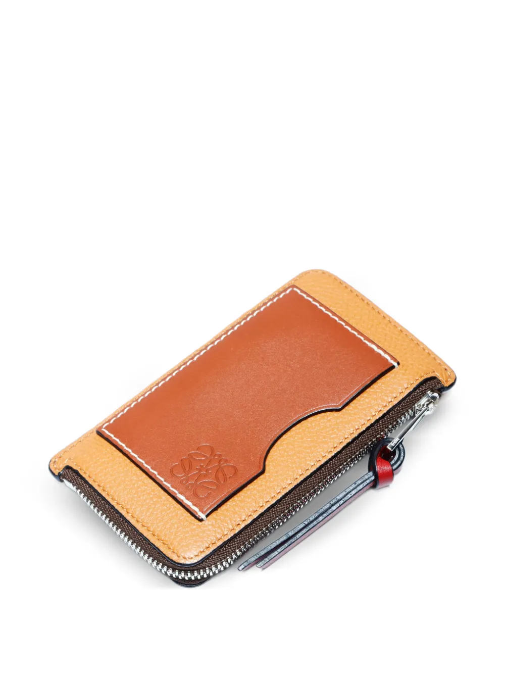 Pre-owned Loewe 2020-2025 Zip Coin Card Holder In Neutral