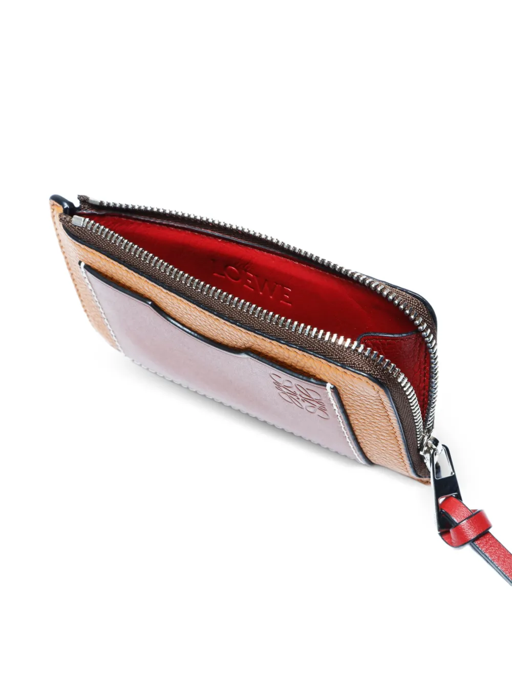 Pre-owned Loewe 2020-2025 Zip Coin Card Holder In Neutral