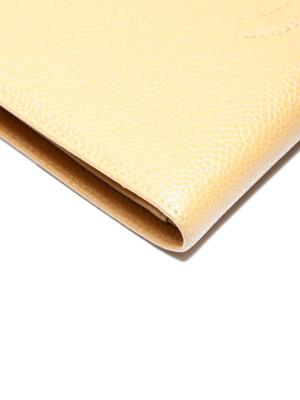 Pre-owned Chanel 2003-2004 No. 8 Coco Mark Leather Wallet In Neutral